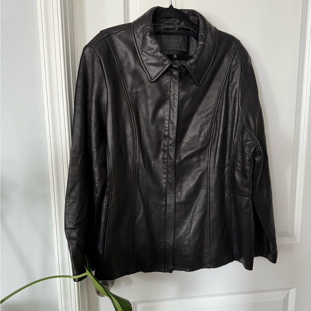 Women’s Plus Size Black Leather Jacket
